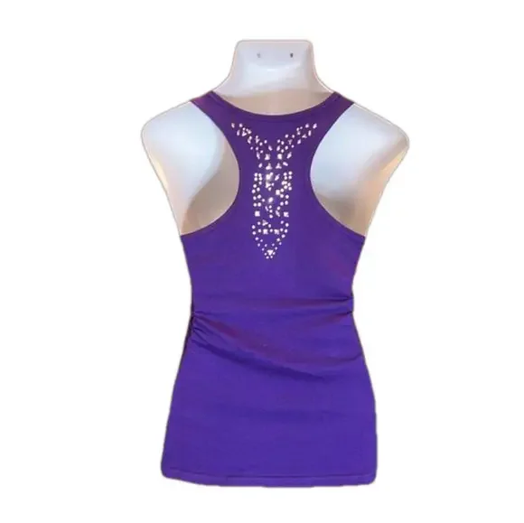 COLORADO ROCKIES Purple w/ Rhinestone Bling Tank Top Size M - Picture 4 of 9